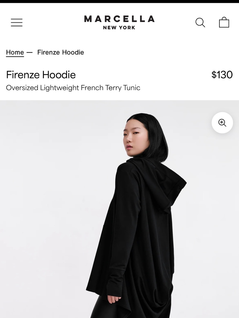 Marcella Firenze Hoodie Tunic - Black